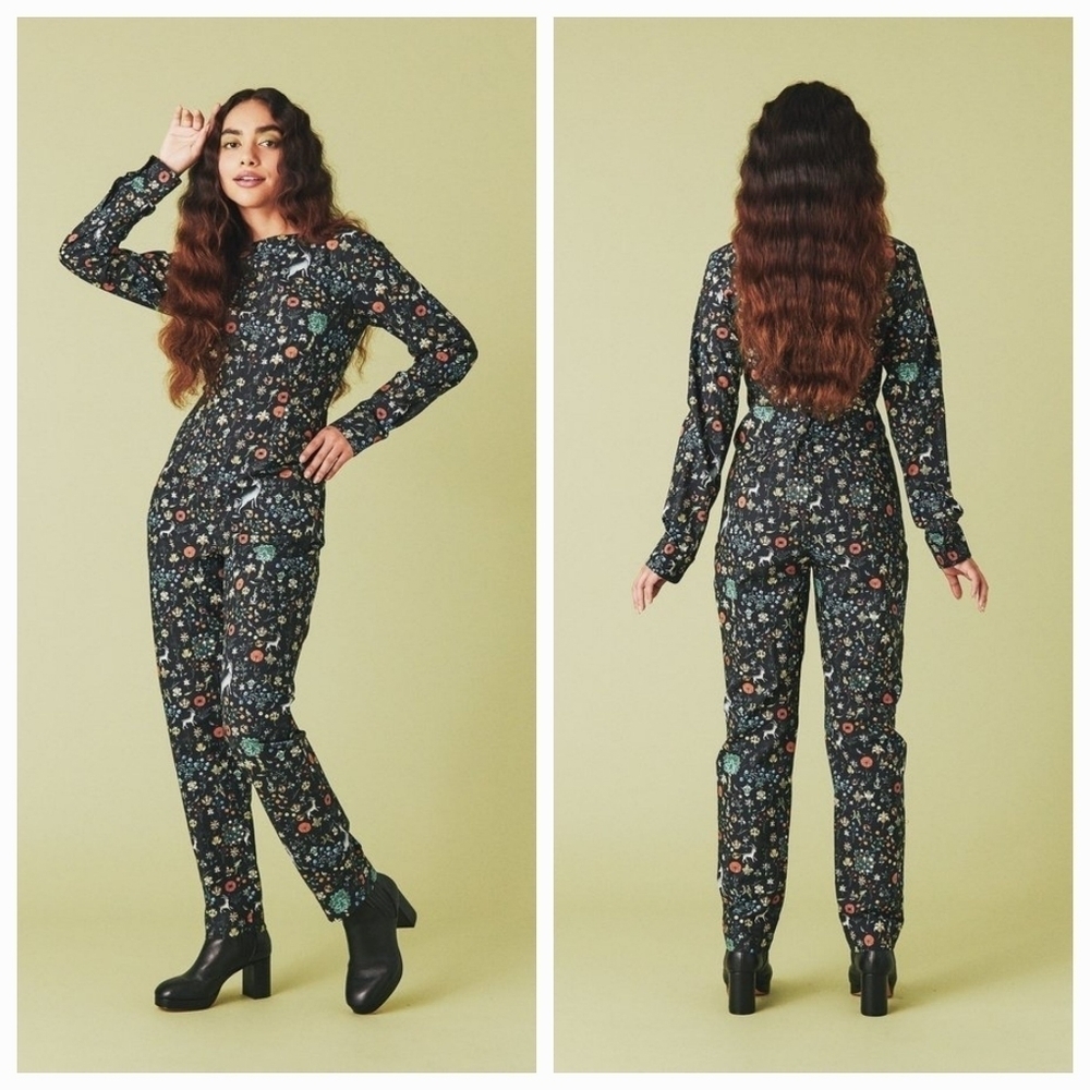 Samantha Pleet Empress Jumpsuit in Black Illuminated size 2 NWT